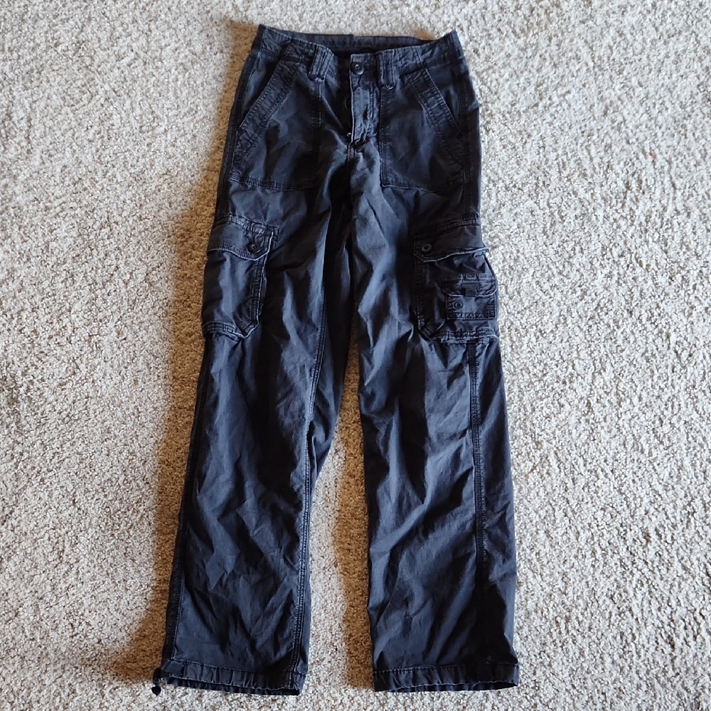 American Eagle Black Cargo Pants, Size 000 Regular